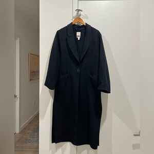 H&M Oversize Wool Blend Navy Blue Coat XS